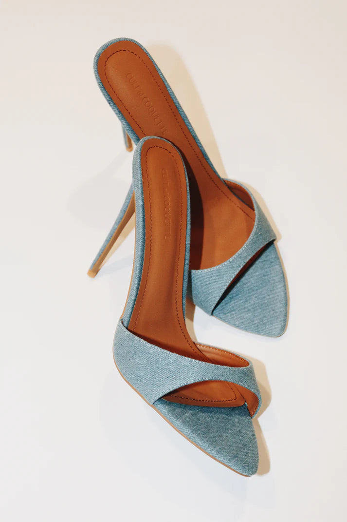 Mules veganas Gia Denim de 120 mm