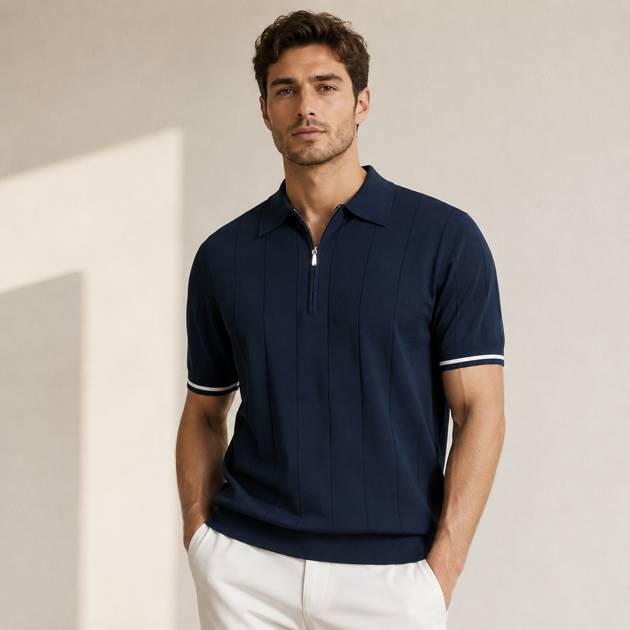 Lozano Lopez Zip Polo