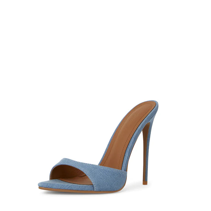 Mules veganas Gia Denim de 120 mm