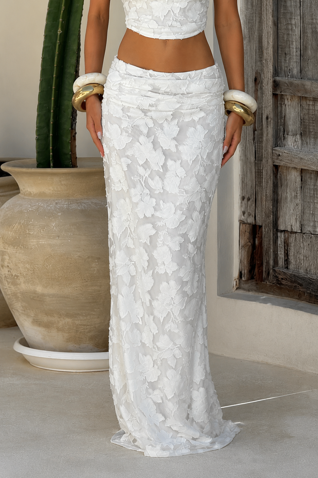 Falda larga Myra - Marfil
