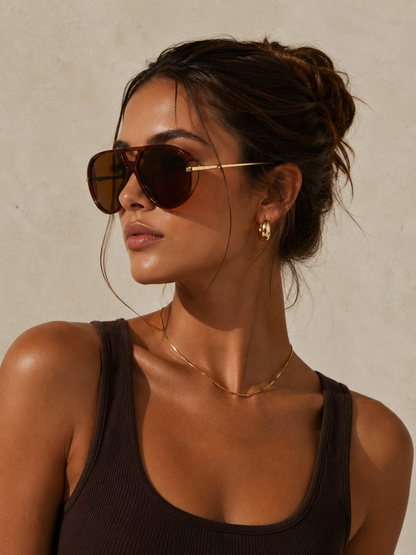 Gafas de sol de aviador con patillas metálicas