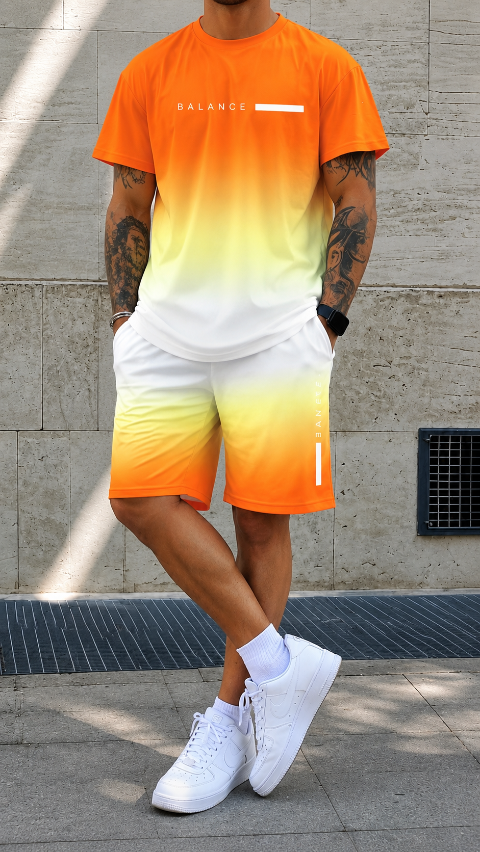 Conjunto de verano con efecto degradado