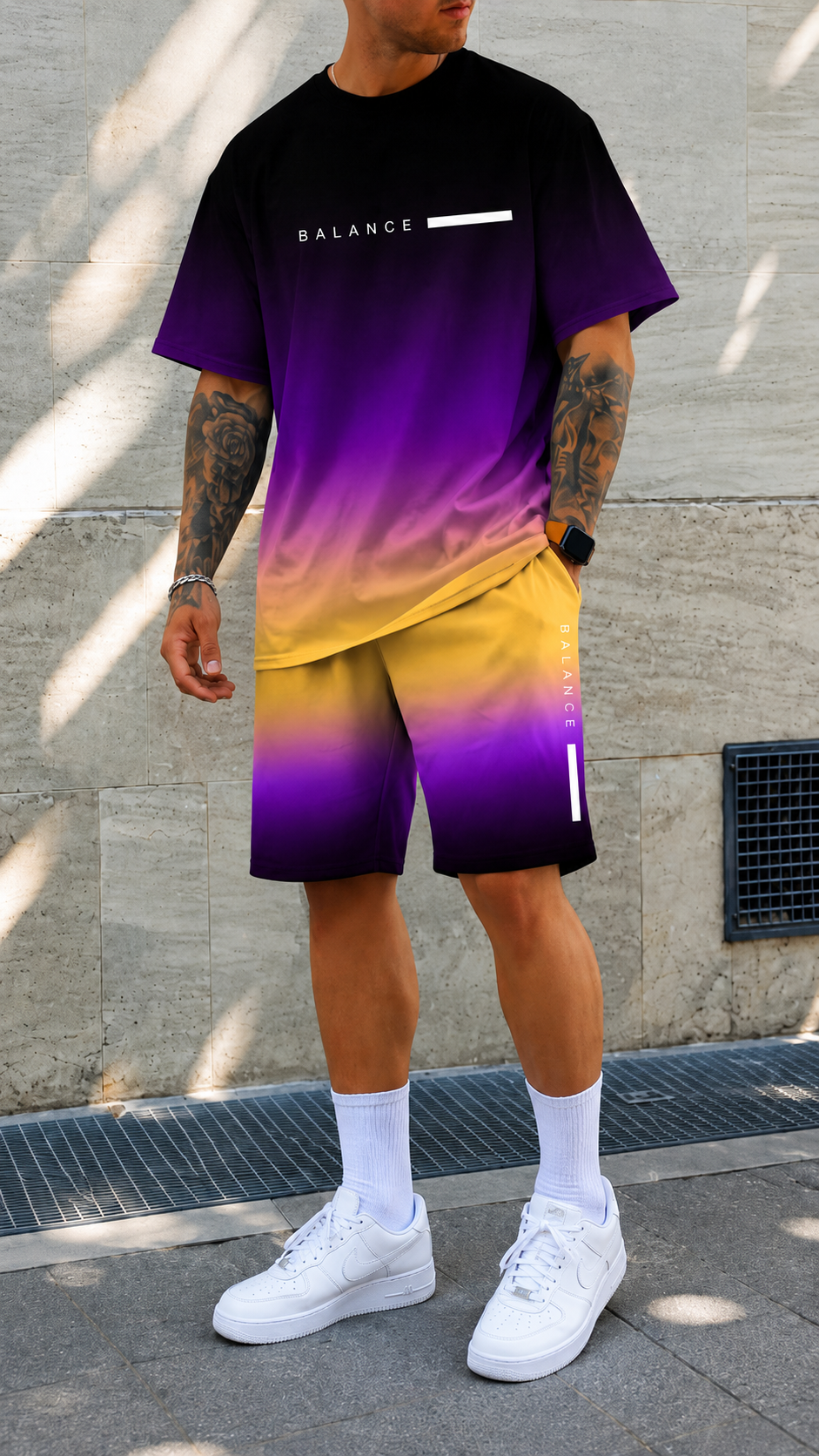 Conjunto de verano con efecto degradado