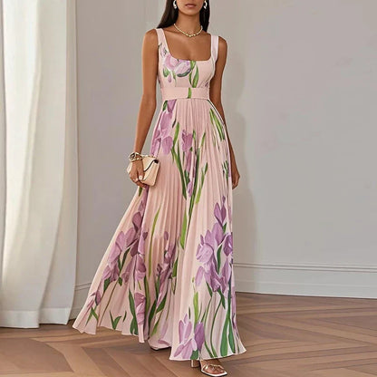 Oriah | Vestido largo de corte en A con estampado floral