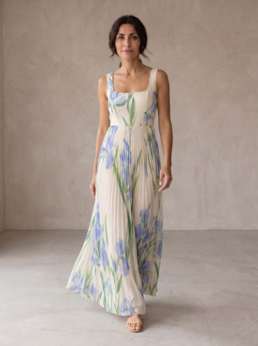 Oriah | Vestido largo de corte en A con estampado floral