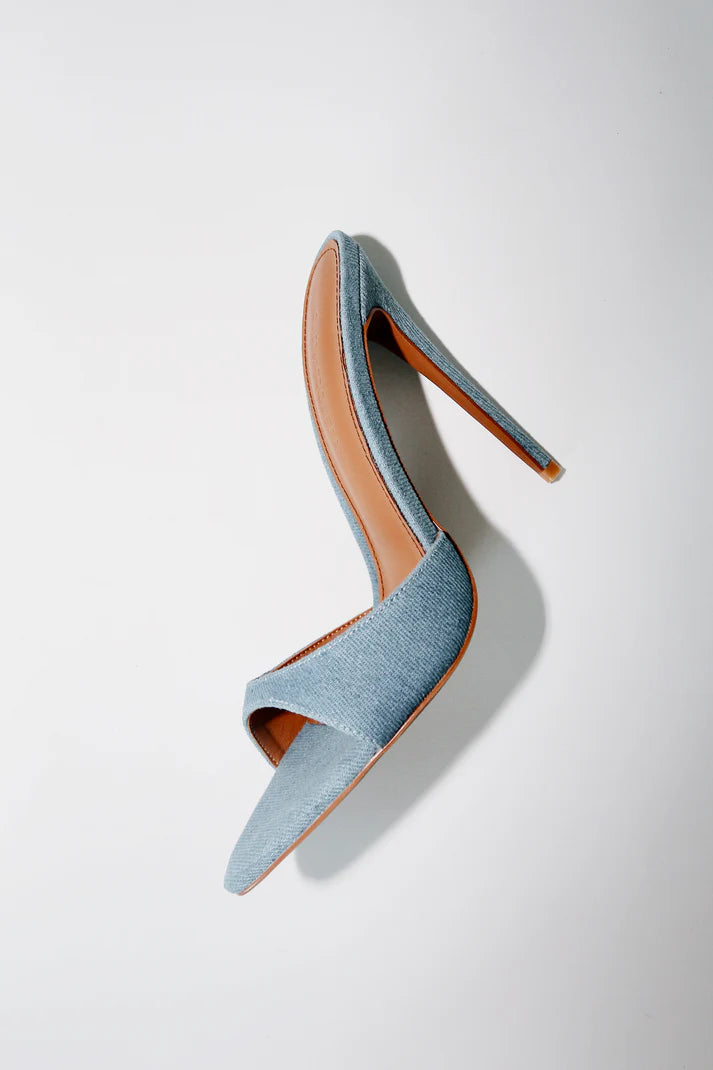 Mules veganas Gia Denim de 120 mm