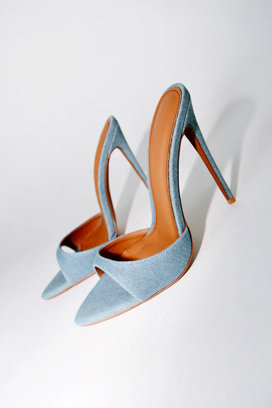 Mules veganas Gia Denim de 120 mm